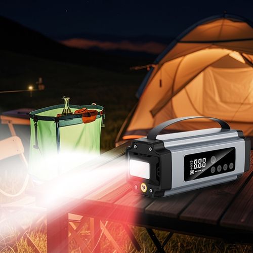 6000mAh car emergency starter with air pump, lighting and power bank functions