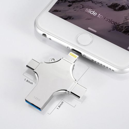A four-in-one USB flash drive with built-in movie music