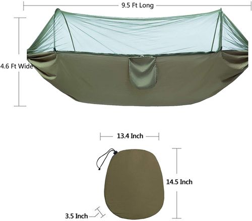 2-Person Portable Outdoor Parachute Tent Hammock with Mosquito Net