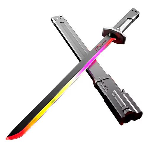 80cm Cyber 2077 Thermal Samurai Blade Model Hair Light Sword Cosplay Prop Function Wind Belt Sheath Blade Acrylic Birthday Gifts