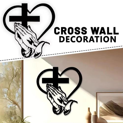 Elegant Hand Holding Love Cross Wall Decoration Christian Metal Cross Wall Art Decor For Inspirational Religious Faith Home Deco