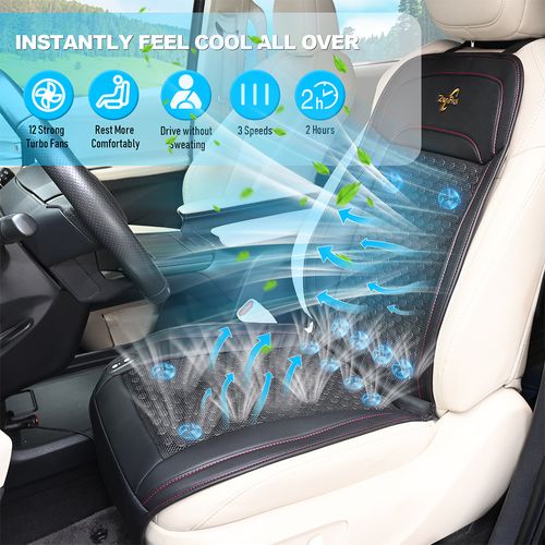 Massage, Heat-Removing & Cooling Car Seat Cushion with Air-Conditioned Breathability