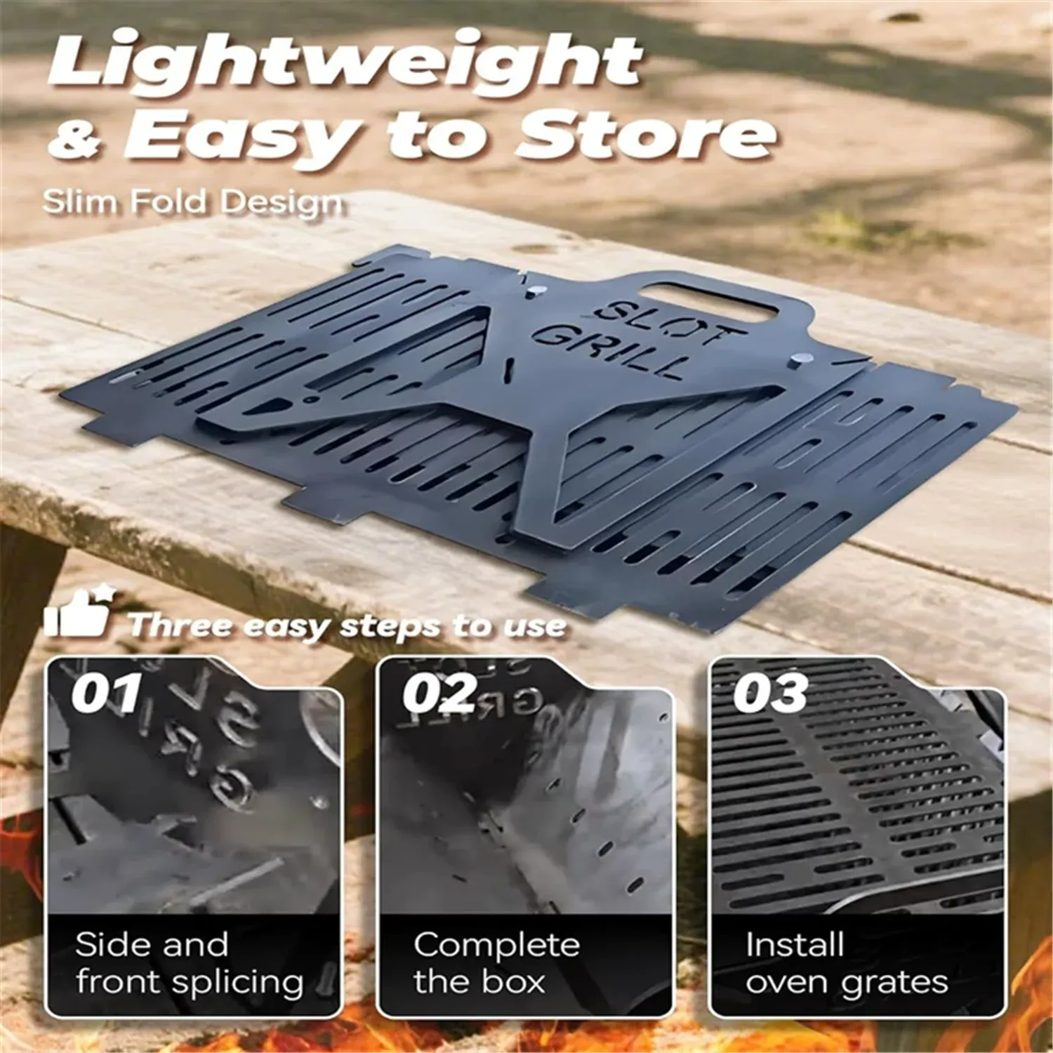 Foldable Collapsible Grilling Rack For Camping BBQ