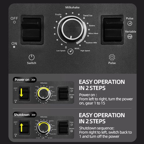 500W Heavy Duty Commercial Blender Stationary Mixer Ice Smoothies Appliances for Kitchen Professional High Power Food Processor