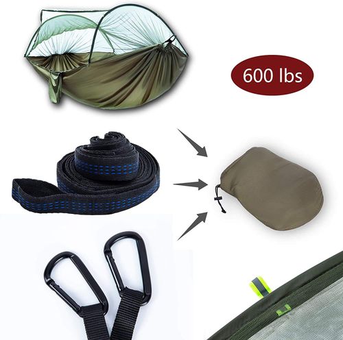 2-Person Portable Outdoor Parachute Tent Hammock with Mosquito Net