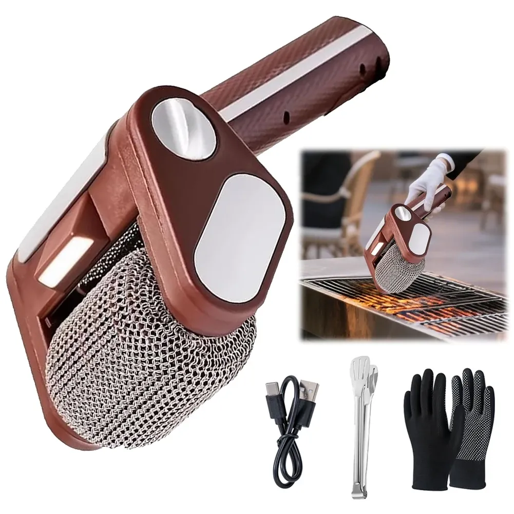 Electric BBQ Cleaning Brush with LED Light