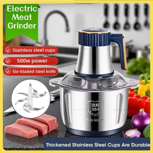 New Large-Capacity 5L Electric Meat Grinders 304 Stainless Steel Food Crusher Multifunctional Kitchen Mixerfor Meat Vegetables