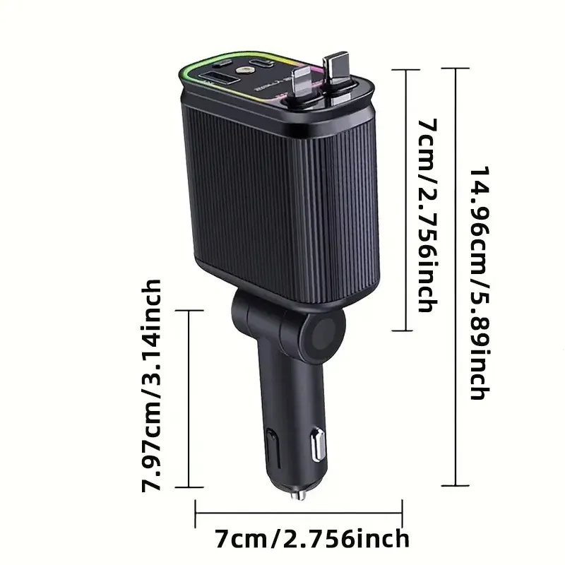 4-in-1 Retractable Car Charger