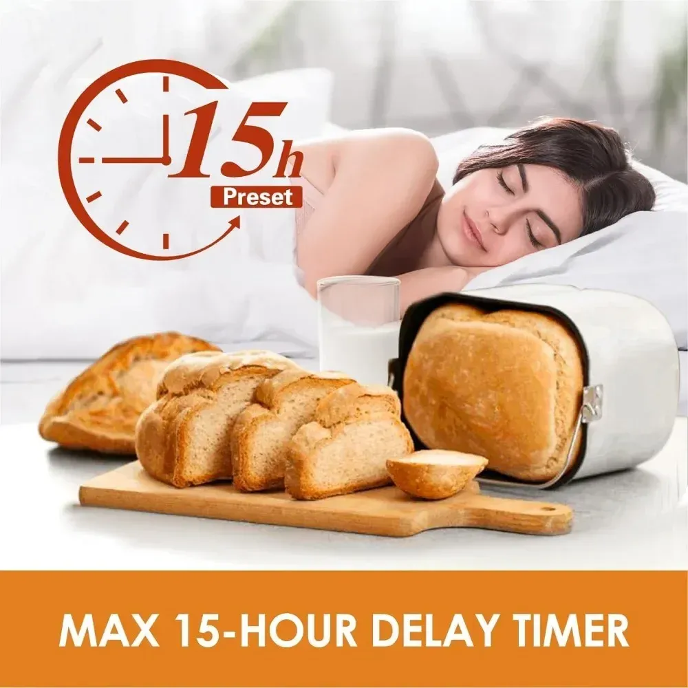Bread Maker Machine With Gluten-Free Setting, Automatic Breadmaker With Homemade Cycle