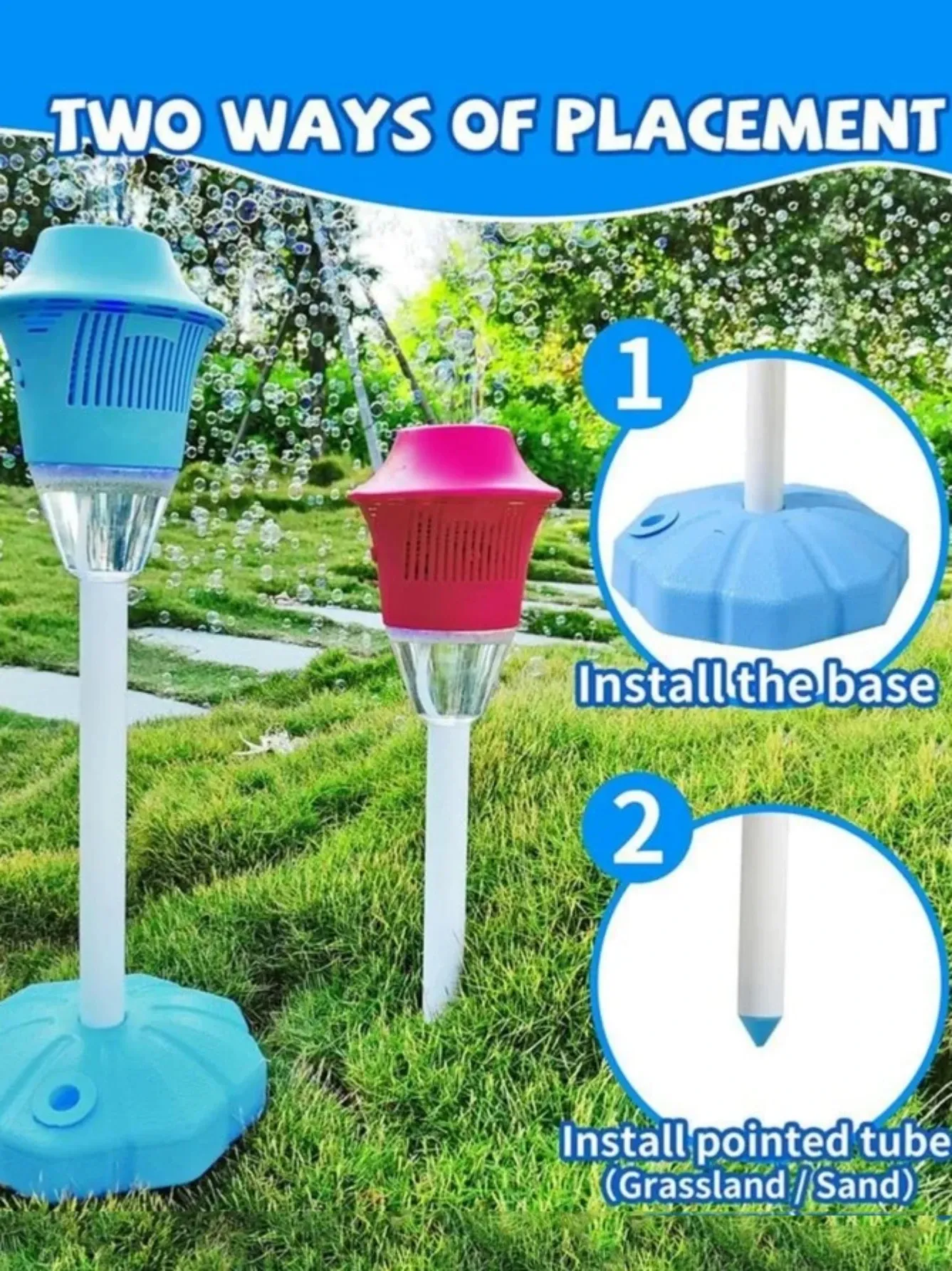 Automatic street lamp style bubble machine with lights