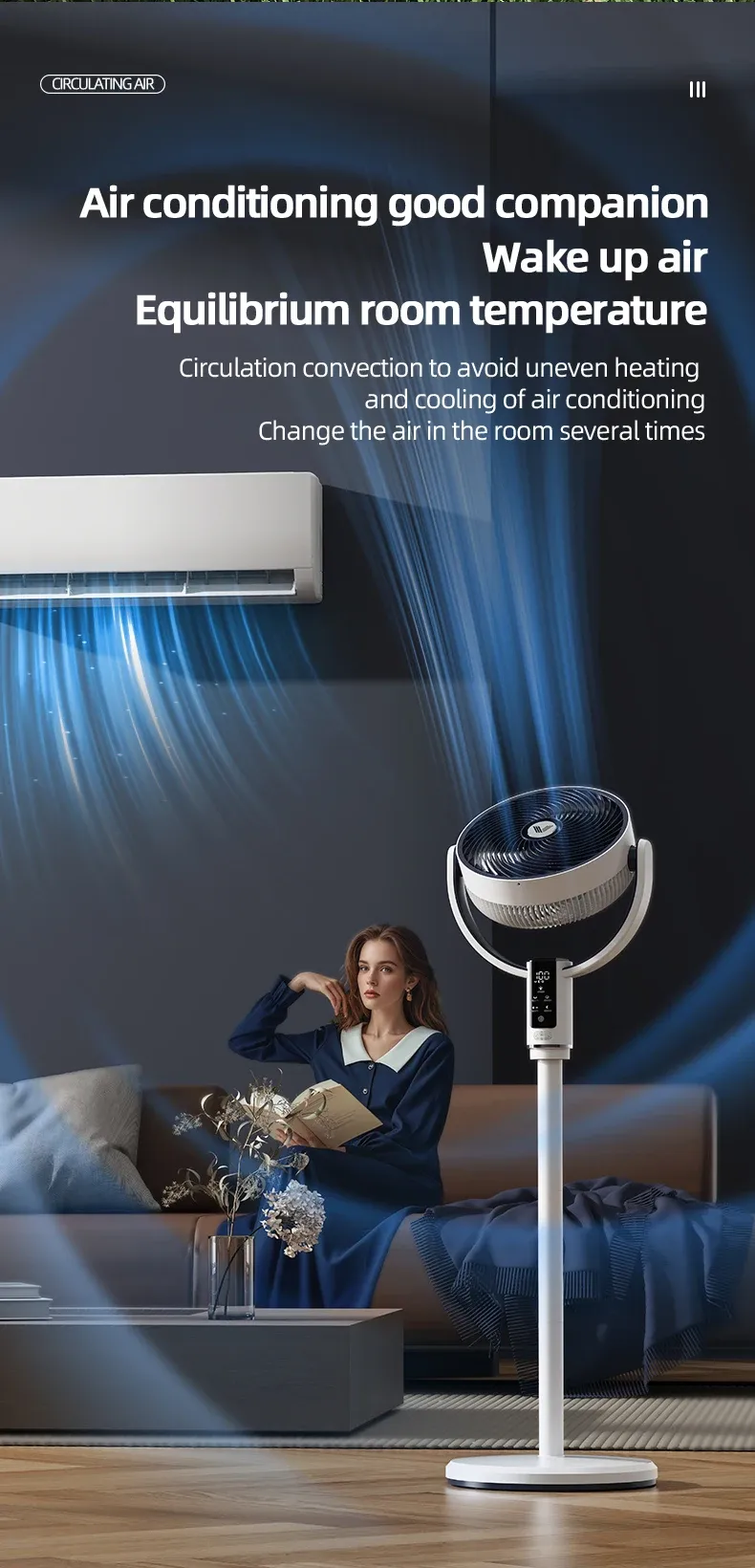 High Quality Floor Fan Air Circulation Fan Rechargeable