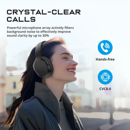 Over-ear Bluetooth sports headphones with deep bass