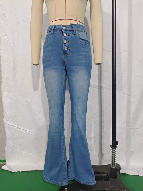 Women's elastic slim-fit flared jeans