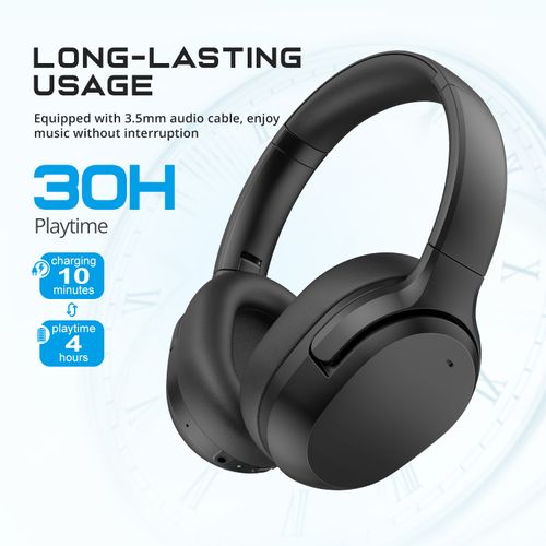 Over-ear Bluetooth sports headphones with deep bass