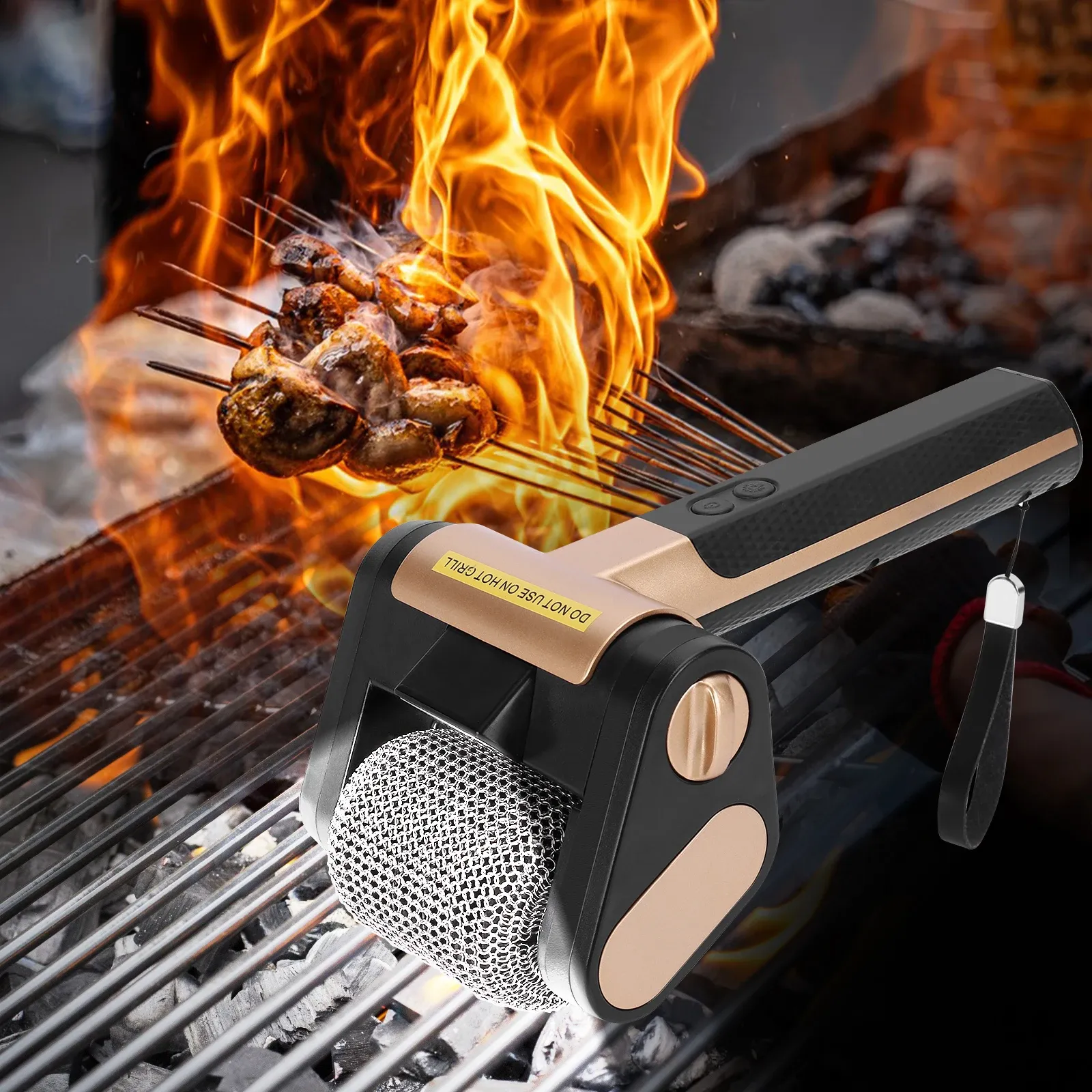 Electric BBQ Cleaning Brush with LED Light