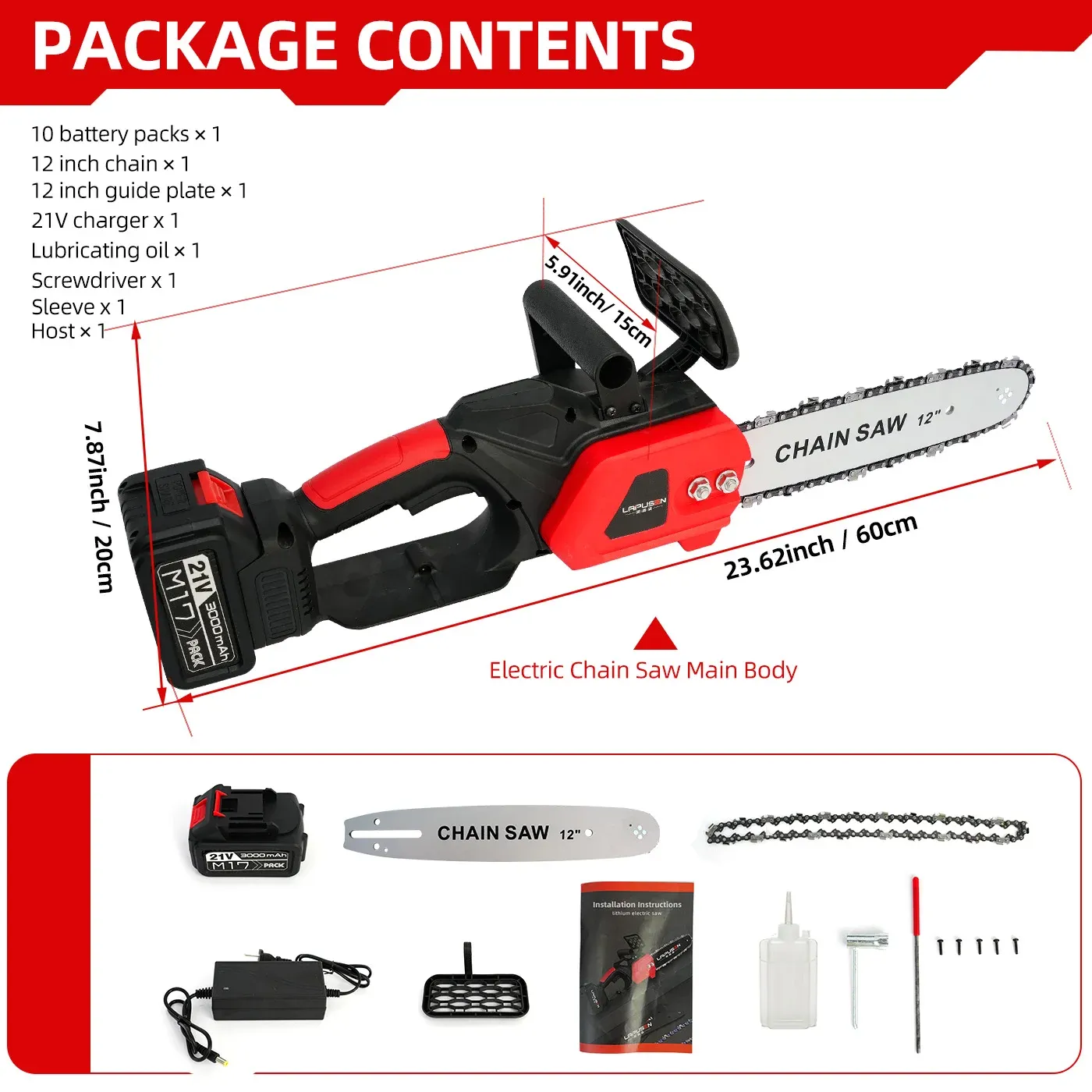 12 Inch Electric Chainsaw