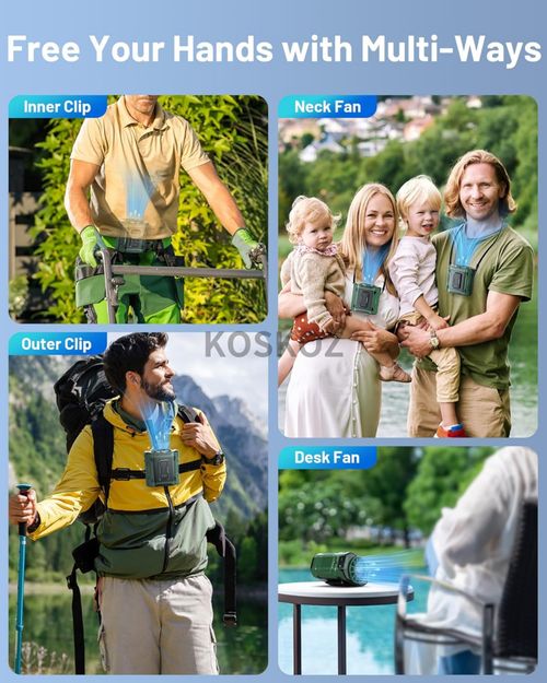 Socool 20000mAh Waist Fan Portable Handheld Hanging Neck Fan Ultra-Strong Wind with Phone Charging LED Light for Outdoor  orking