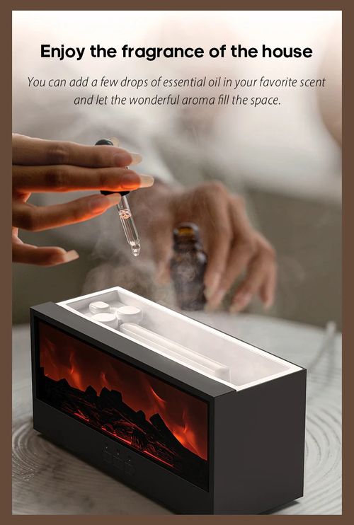 7 Color Flame Fireplace Humidifier with Remote Control for Home Silent Air Humidifier Aromatherapy New Product Simulation
