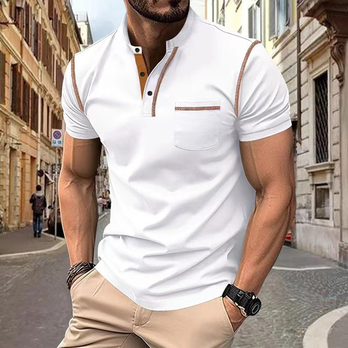 Men's polo shirt of solid color new trend breathable quick dry leisure polo shirt summer outdoor activities
