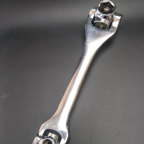 Customized multi-functional 8-in-1 wrench, magnetic wheel dog bone wrench, rotating multi-head wrench