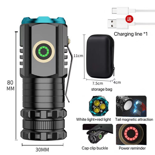 2026 NEW German Three-Eyed Monster Mini Flash Super Power Flashlight→Fast Delivery