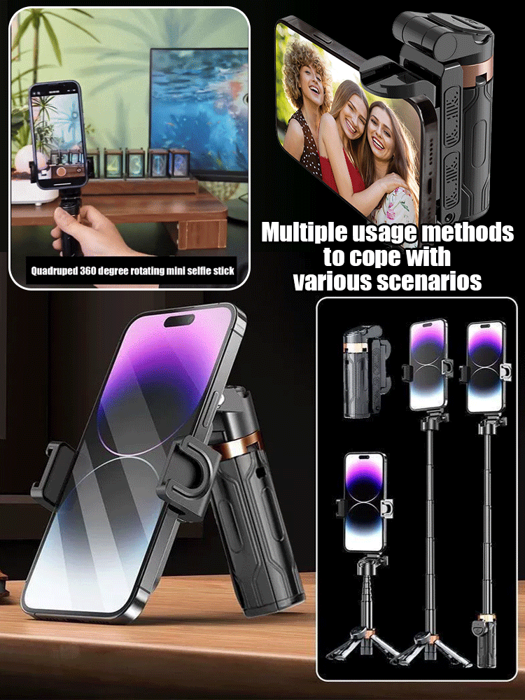 ✅Hot Sale 40% OFF❤️Quadruped 360 degree rotating mini selfie stick