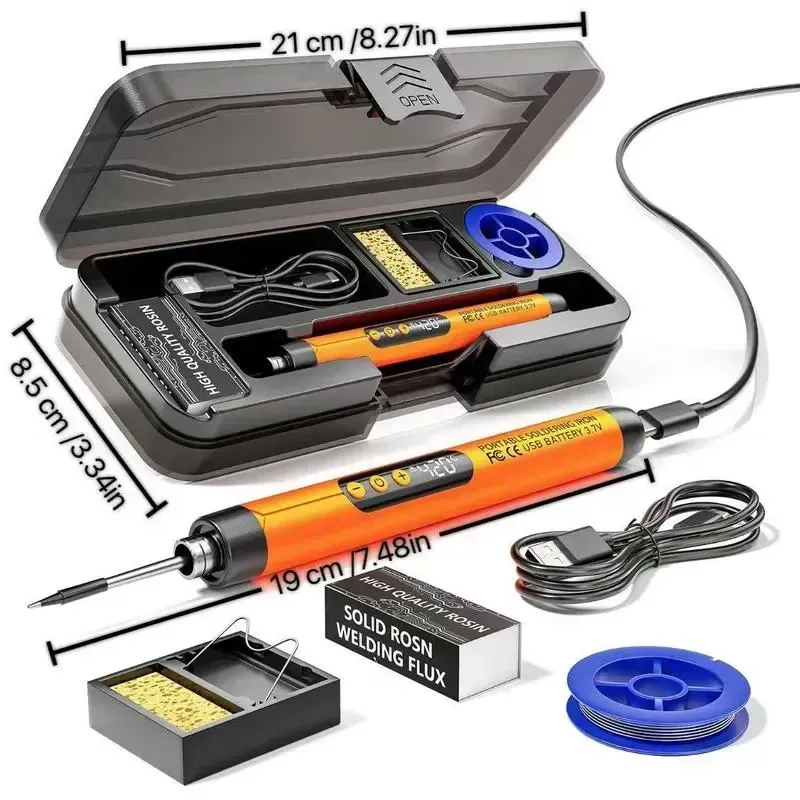 🔥XRF🔥LCD ,portable USB adjustable temperature soldering iron gun, Corded solder iron, home DIY soldering kit with storage box