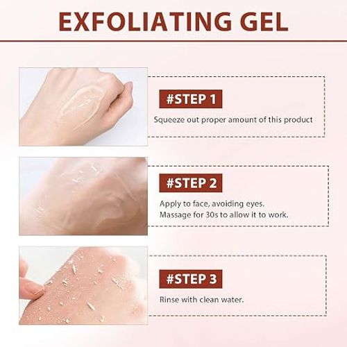 Purifying Exfoliating Gel, Facial Exfoliator Cleanser, Exfoliating Face Scrub, Exfoliating Gel Scrub for Face, Gentle Exfoliating Facial Cleanser for All Skin Types, Cleans Dirt & Oils