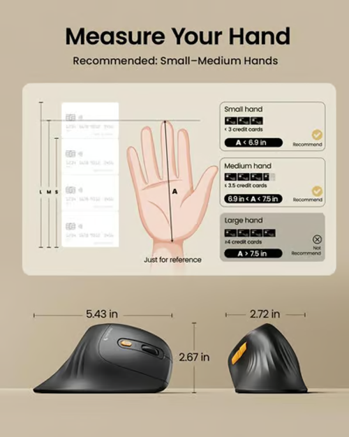 Ergonomic Vertical Wireless Mouse