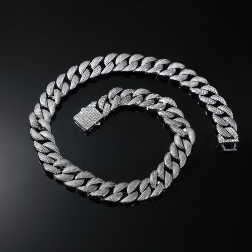 Mens Ice Chain Necklace Hip Hop Gold CZ Miami Cuban Chain Choker