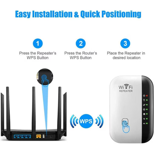 WiFi Extender, Wireless Signal Repeater Booster Up to 6000 sq.ft and 25 Devices, WiFi Range Extender, Long Range Amplifier with Ethernet Port, Access Point, 1-Tap Setup, Easy Installation