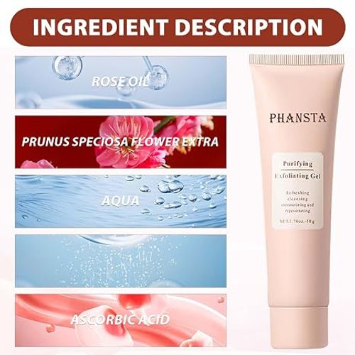 Purifying Exfoliating Gel, Facial Exfoliator Cleanser, Exfoliating Face Scrub, Exfoliating Gel Scrub for Face, Gentle Exfoliating Facial Cleanser for All Skin Types, Cleans Dirt & Oils