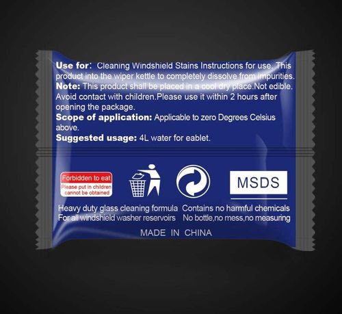Concentrated Effervescent Tablets for Car Windshield Washer Fluid