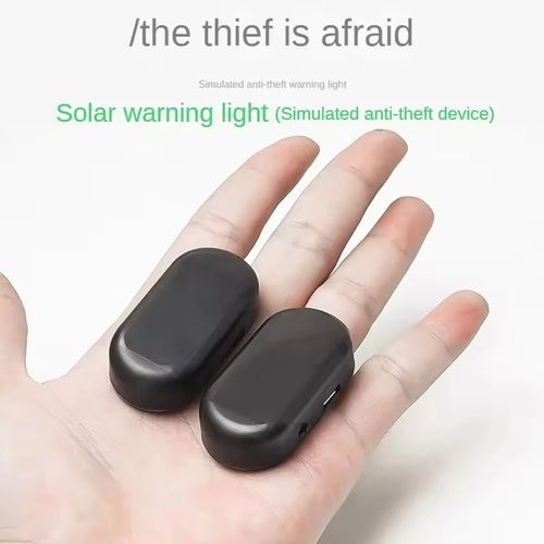 Solar-powered red and blue LED vehicle warning light