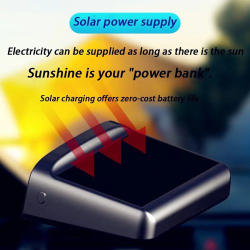 Solar-powered in-car HUD (Head-Up Display)
