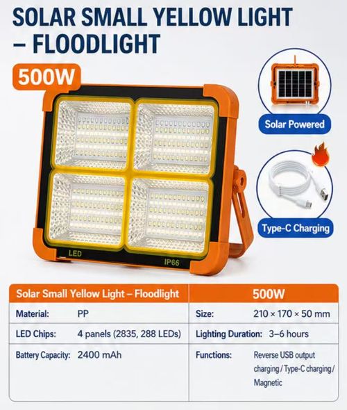 🔥The Sell-Out King Solar Powered IP65 Portable LED Flood Light