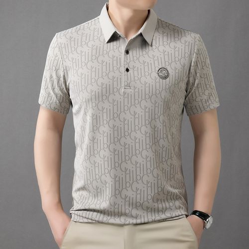 Men's summer business casual half-sleeved T-shirt, new short-sleeved Polo solid skin-friendly and breathable knitted fabric