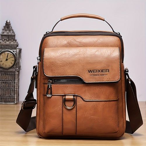Men's leather crossbody bag Shoulder bag Vintage handbag Business bag