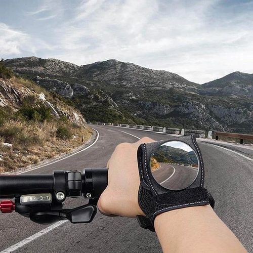 Motorcycle bicycle wrist safety rearview mirror
