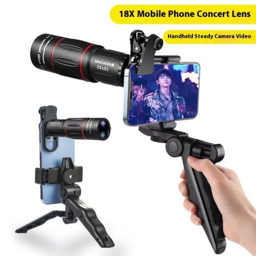 External Telephoto Mobile Phone Lens with Tripod Universal Optical Glass Telescope 18x Mobile Phone Zoom Lens for iphone Android