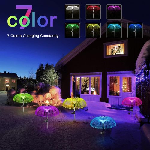 Waterproof Solar Multicolored Jellyfish Lights LED Patio Atmosphere Lights