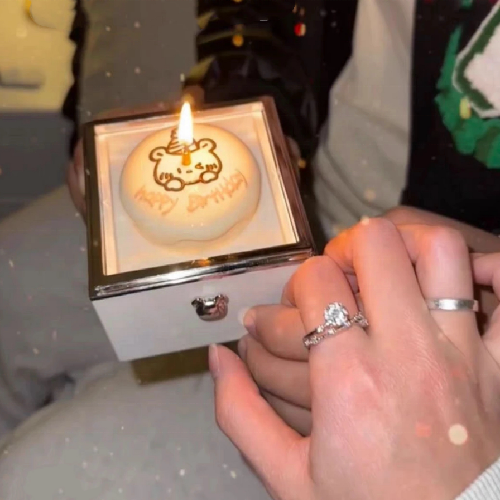 New self-reversing ring box Valentine's Day Surprise Box White Catapult Flip Surprise Birthday Cake Ring Jewelry Gift Box