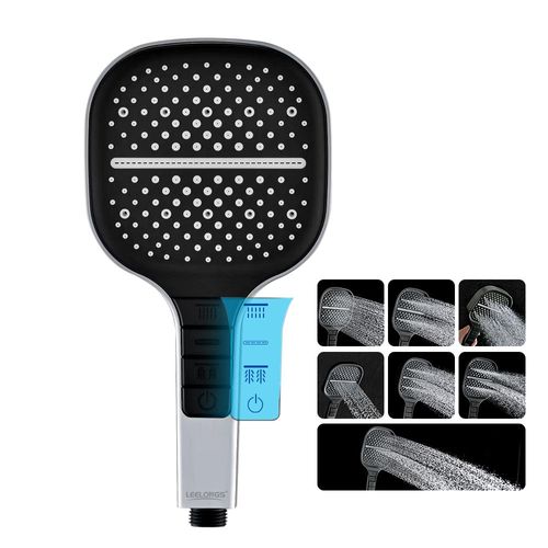 7 + 1 function luxurious large square spray panel, high-pressure button selection shower head, ABS plastic shower head