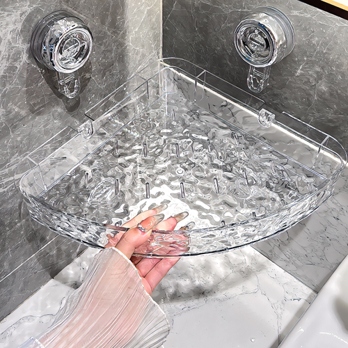 No-Drill Clear Wall Caddy: Drill-Free, Removable, Multifunctional Triangle Storage