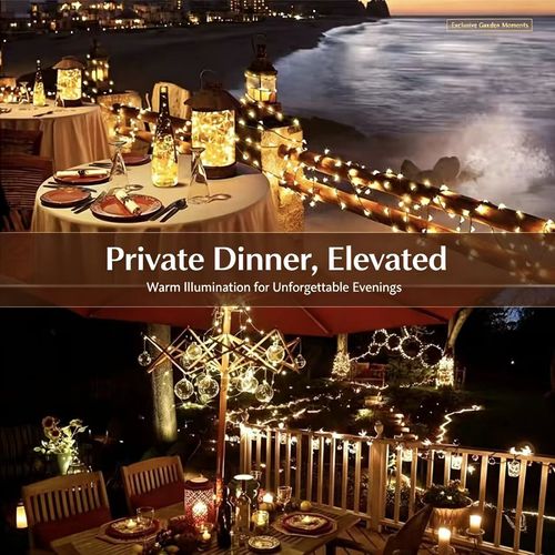 Solar Warm‑White Copper Wire Fairy Lights, Waterproof LED String Light for Home Garden & Power Failure Emergency. (Better savings for 2‑pcs bundle)