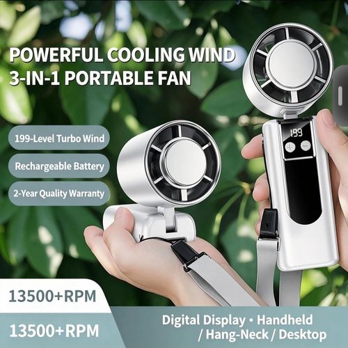 Semiconductor Ice‑Cooling Foldable Handheld Fan | Beat The Heat Instantly