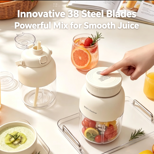 Royalstar Portable USB Rechargeable Juicer Cup, Mini Electric Fruit Blender, Long Battery Life Smoothie Mixer for Home Travel Outdoor