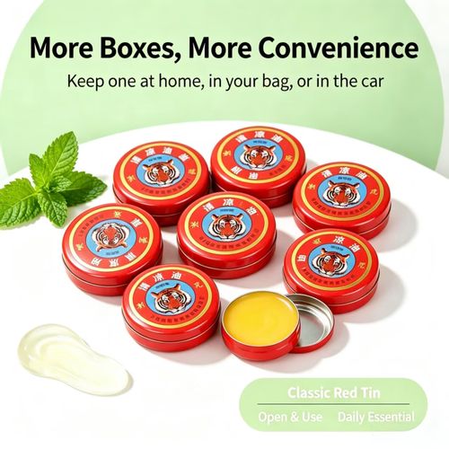 Classic Cooling Balm, Portable Red Tin Menthol Balm for Mosquito Bite Relief, Headache & Dizziness, Price marked for 50 pieces