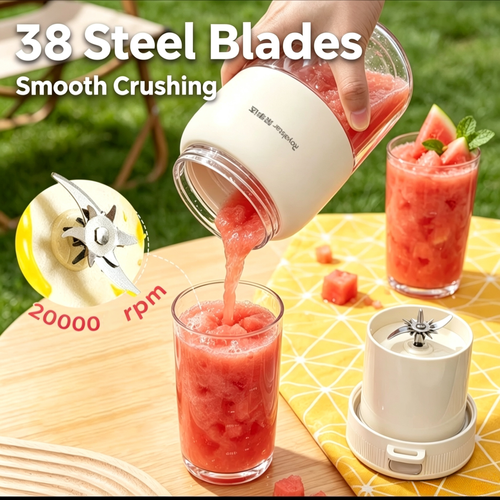 Royalstar Portable USB Rechargeable Juicer Cup, Mini Electric Fruit Blender, Long Battery Life Smoothie Mixer for Home Travel Outdoor