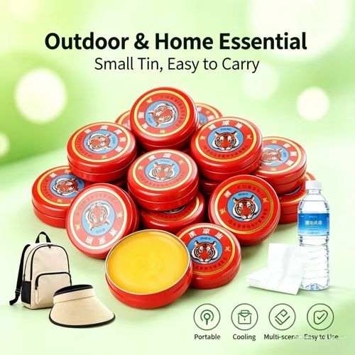 Classic Cooling Balm, Portable Red Tin Menthol Balm for Mosquito Bite Relief, Headache & Dizziness, Price marked for 50 pieces